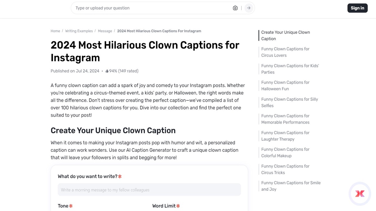 How to Level Up Your Instagram with Gauth’s Silly Clown Caption